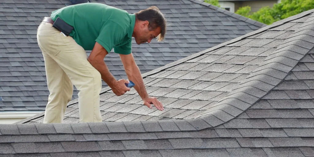 A Roofing Whangarei inspector carefully checking roof condition during a scheduled inspection.