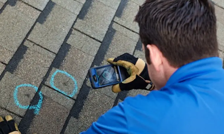 Roofing Whangarei technician documenting roof damage during a thorough inspection.