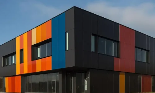 Eye-catching multicolour panel cladding on a commercial building, professionally done by Roofing Whangarei’s Cladding Services Whangarei. Eye-catching multicolour panel cladding on a commercial building, professionally done by Roofing Whangarei’s Cladding Services Whangarei.
